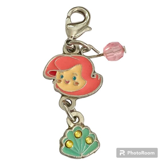 Vintage Disney Little Mermaid Princess Ariel Charm Clip On Bracelet Zipper Pull - Picture 1 of 8
